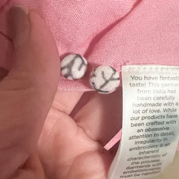 Hemant & Nandita pink metallic embroidered tiered Mini Dress size M - Picture 11 of 14